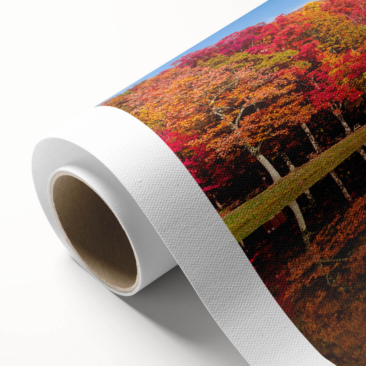 Art Deco style poster featuring a serene Virginia landscape in soft pastel colors on rolled canvas.