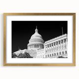 Extra large wall art of the Washington DC Capitol in muted colors on a textured canvas, ideal for living room decor.
