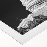 Art deco poster of the Washington DC Capitol in monochrome shades, on rolled canvas, suitable for dining room decor.