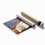 Extra large rolled print of the Lincoln Memorial with soft floral accents in pastel shades.