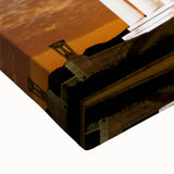 Black and white landscape art painting of the Lincoln Memorial on stretched canvas, ideal for bedroom wall decor.