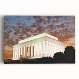 Black and white stretched canvas featuring the Lincoln Memorial ideal for kitchen wall art.