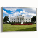 Framed canvas landscape art painting of the White House in Washington D.C.