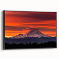 Black and white wall art of Mount Rainier on a framed canvas, ideal for bedroom landscape art.