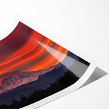 Extra large wall art featuring a line art depiction of Mount Rainier with floral accents in muted earth tones.