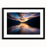 Abstract art print depicting a colorful, textured scenery of Olympic, USA, in a large black frame.