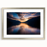 Textured abstract art print of Olympic National Park in muted earth tones on a framed silver mat, ideal for bedroom art.