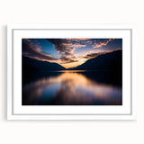 Abstract art print of Olympic scenery in muted earth tones, framed with a white mat.