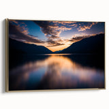 Framed canvas wall art depicting a vintage-style landscape of Olympic National Park in muted earth tones.