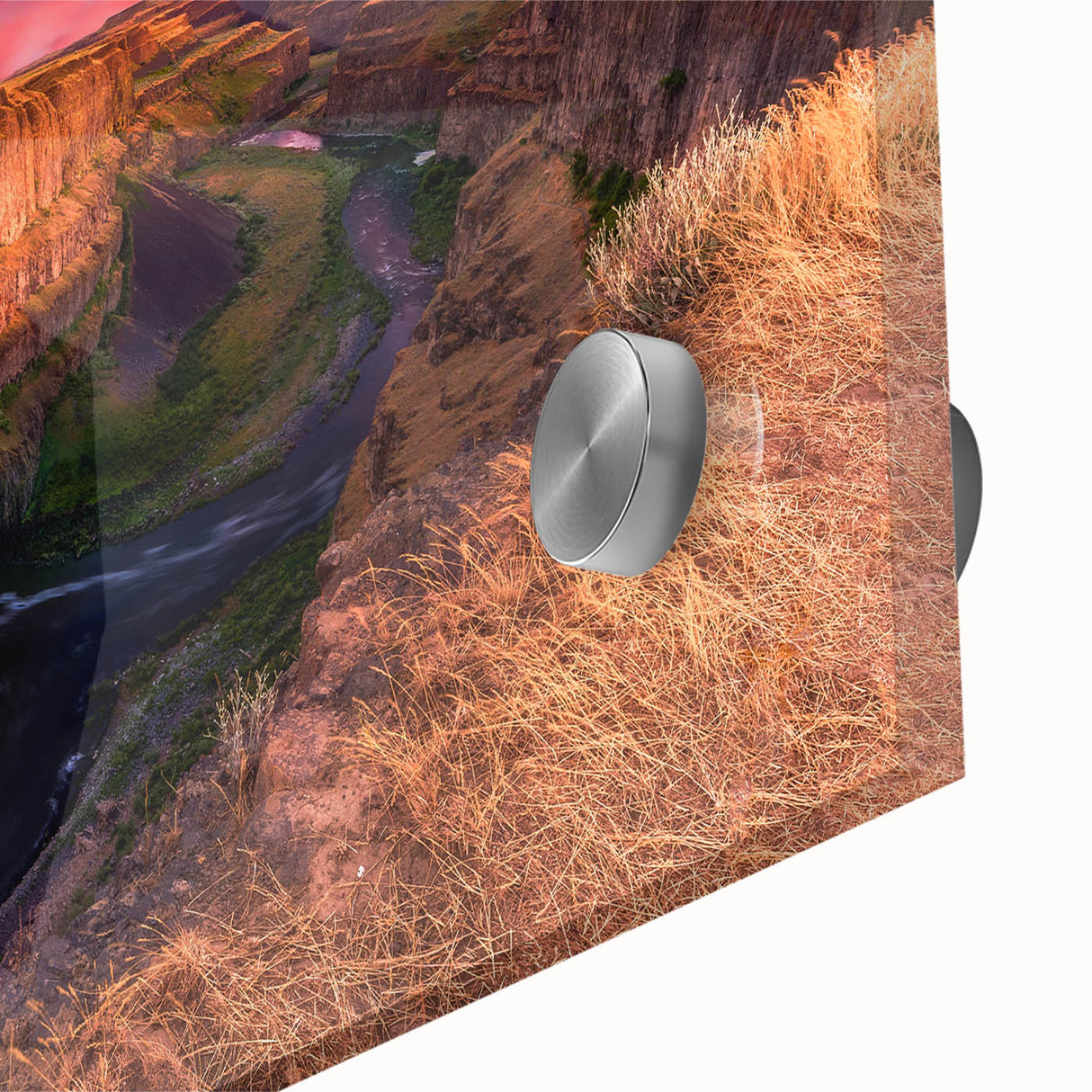 Mid-century modernist style large abstract wall art of the Palouse scenery in muted earth tones, acrylic print.