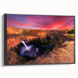Black and white landscape art of the Palouse hills on framed canvas, ideal for bedroom wall decor.