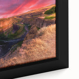Extra large framed canvas featuring a textured depiction of the Palouse region in Washington.