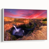 Vintage poster art of Palouse, Washington on a white-framed canvas, featuring a colorful, expansive landscape.