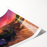 Extra large wall art featuring line art flowers in muted earth tones on a rolled canvas.