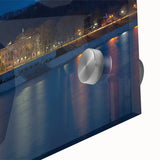 Large abstract wall art of West Virginia scenery in mid-century modernist style on acrylic glass.