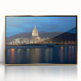 Mid-century modernist style landscape of West Virginia on a framed acrylic, featuring earthy tones.