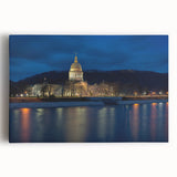 Black and white photograph of West Virginia scenery on stretched canvas, ideal for kitchen wall art.