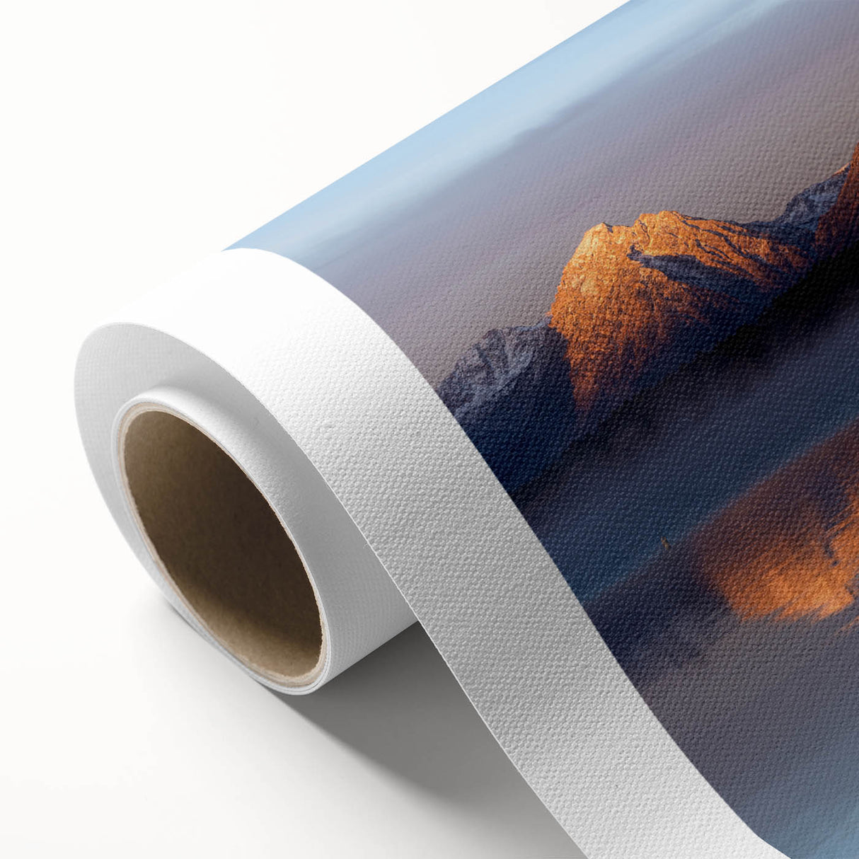 Art Deco poster of Grand Tetons scenery on rolled canvas, featuring muted earth tones, ideal for nursery wall art.