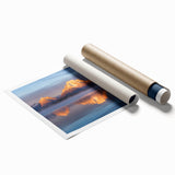 Rolled print of Grand Tetons scenery with muted earth tones, ideal for classy bathroom wall art.