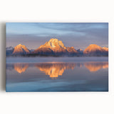 Black and white stretched canvas of Grand Tetons scenery, ideal for kitchen wall art.