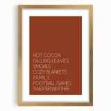 Abstract art print of autumnal hues on textured canvas, framed in gold, ideal for extra large wall art in a living room.