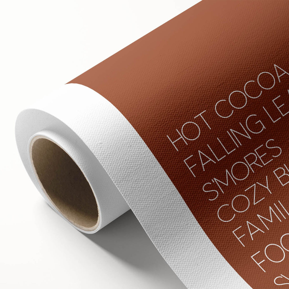 Art deco poster of an autumnal scene with warm orange and brown hues on rolled canvas, ideal for nursery wall art.