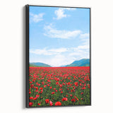 Black and white vintage poster art on framed canvas depicting a spring landscape, ideal for bedroom wall decor.