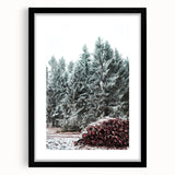 Abstract art print depicting winter with textured strokes in vibrant blue and white on an extra-large canvas.