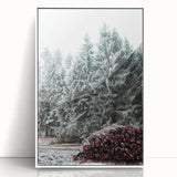Art deco poster featuring a winter scene with soft blue and white tones on a framed acrylic, ideal for nursery wall decor.