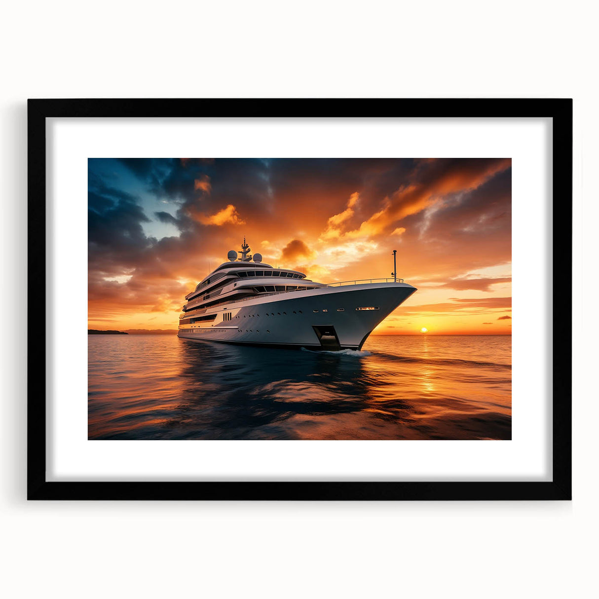 Extra large abstract art print featuring vibrant, colorful transportation motifs on a textured canvas, framed in black.