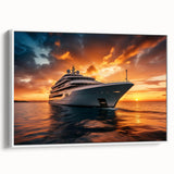 Vintage poster art of colorful classic cars on a black background, framed canvas, ideal for living room decor.