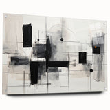 Geometric Black & White Abstract Bedroom Wall Art – Canvas & Prints