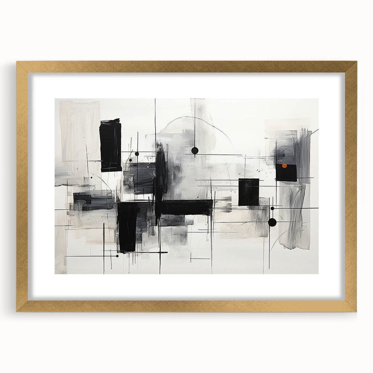 Geometric Black & White Abstract Bedroom Wall Art – Canvas & Prints