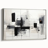 Geometric Black & White Abstract Bedroom Wall Art – Canvas & Prints