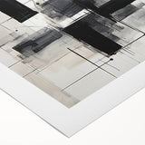 Geometric Black & White Abstract Bedroom Wall Art – Canvas & Prints