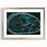 Canvas Art for Dining Area - Teal Geode Tree Abstract Print