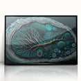 Canvas Art for Dining Area - Teal Geode Tree Abstract Print