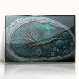 Canvas Art for Dining Area - Teal Geode Tree Abstract Print