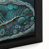 Canvas Art for Dining Area - Teal Geode Tree Abstract Print