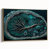 Canvas Art for Dining Area - Teal Geode Tree Abstract Print
