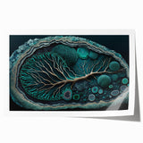 Canvas Art for Dining Area - Teal Geode Tree Abstract Print