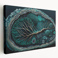 Canvas Art for Dining Area - Teal Geode Tree Abstract Print
