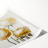 Golden Floral Elegance - Modern Living Room Wall Art