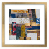 Abstract geometric frame with a gold mat, showcasing a modern design in a front view perspective, perfect for contemporary home decor accents.
