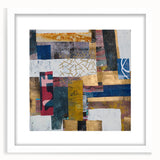 Abstract geometric frame with a white mat, showcasing a modern design in a front view setting, ideal for contemporary home decor and art display.