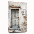 Rustic Italian door design on acrylic glass, featuring earthy tones, ideal for dining room decor.