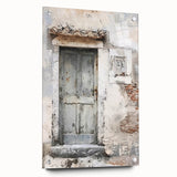 Rustic Italian door design on acrylic glass, featuring earthy tones, ideal for dining room decor.