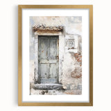 Extra large framed wall art featuring a rustic Italian door design with textured details in earth tones.