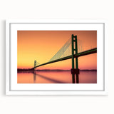 Abstract art print featuring geometric shapes in black and white, framed with a white mat.