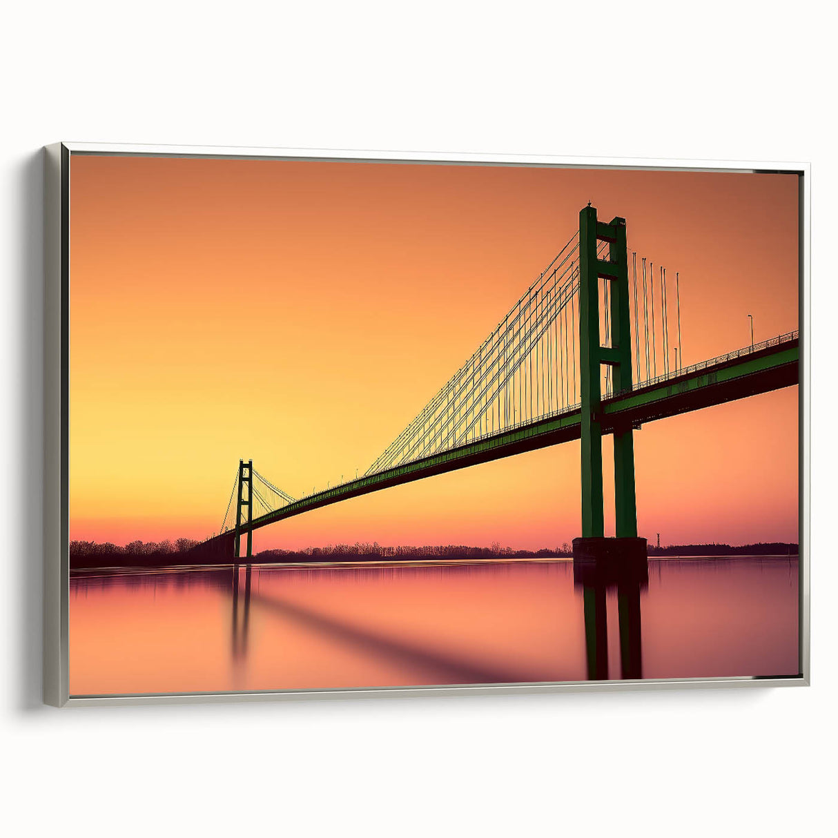 Framed canvas landscape art painting featuring a vintage black and colorful architectural design, ideal for office decor.